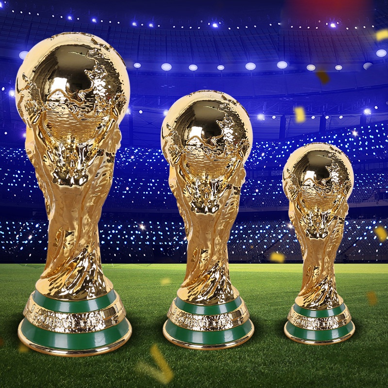 Réplica del trofeo de la Copa Mundial 2022, trofeo de la Copa del Mundo,  réplica del trofeo mundial de fútbol de resina dorada, coleccionables de
