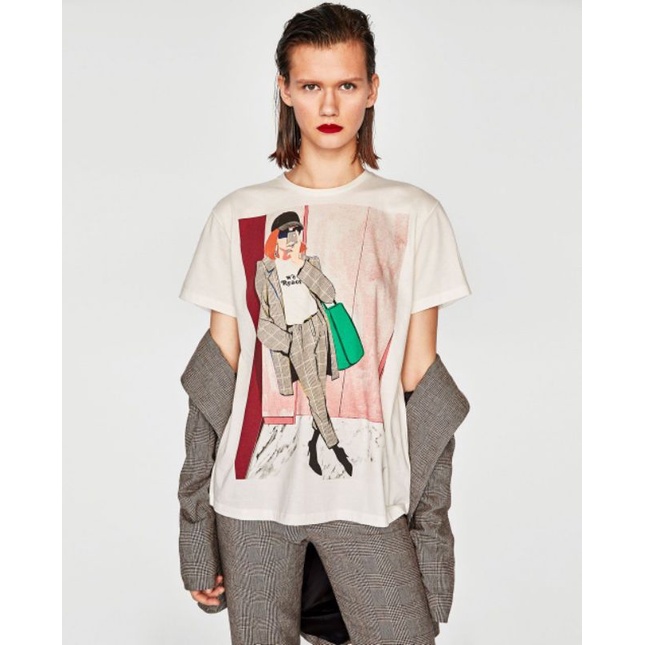 zara Camisetas De Mujer Tops Ropa Personaje Tiedye frint