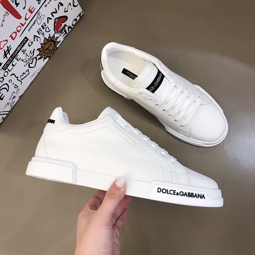 DG Dolce Gabbana Zapatos De Cuero Bajo Para Zapatillas