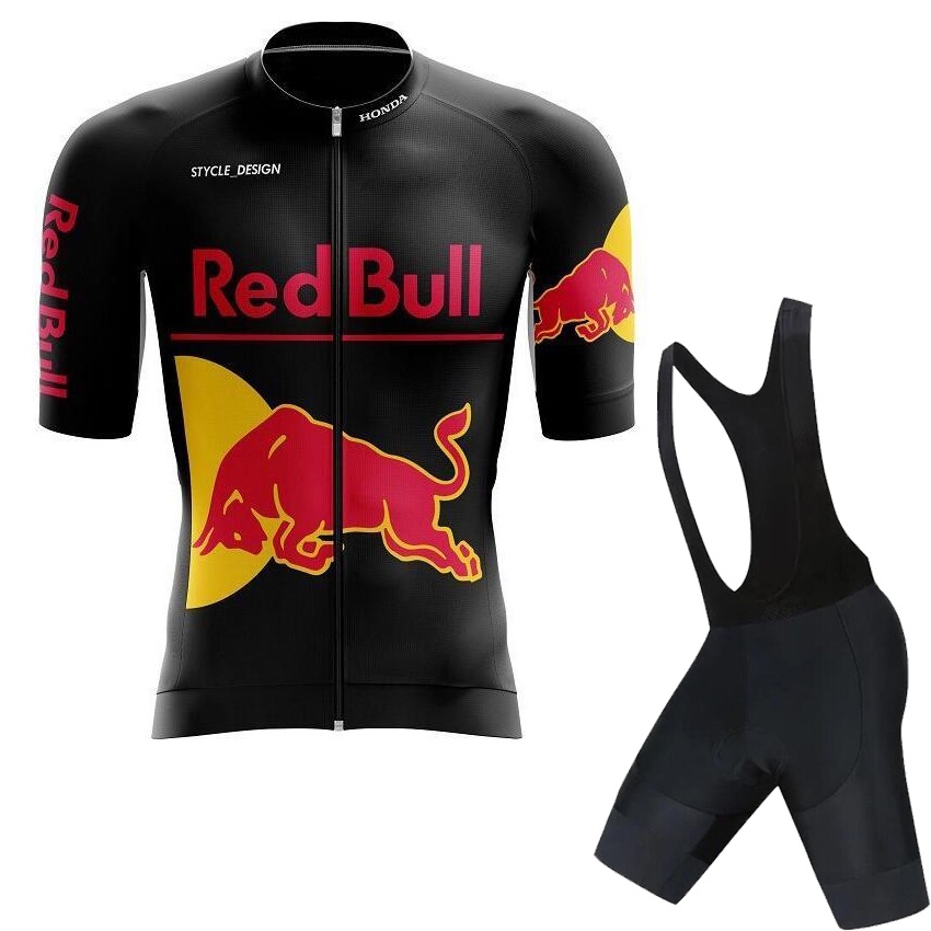 Red Bull Jersey De Ciclismo Conjunto Downhill Hombres Negro