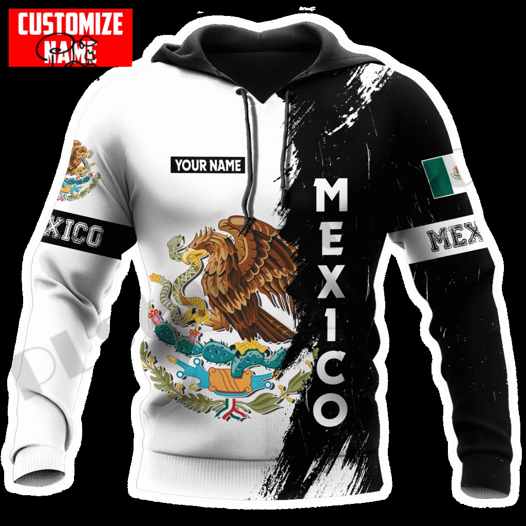 Sudadera con capucha mexicana con nombre personalizado 3D, sudaderas  mexicanas personalizadas para hombres, sudadera unisex de México, sudaderas  con