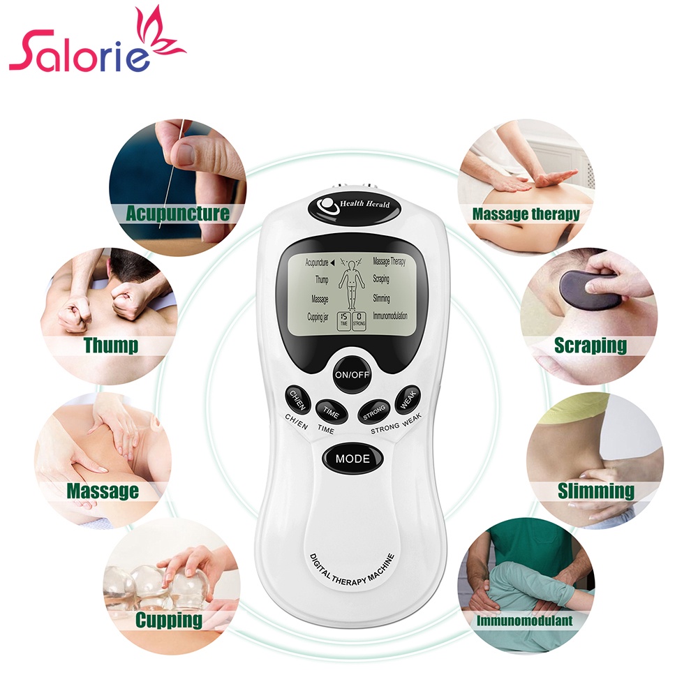 Masajeador eléctrico Tens, Estimulador muscular, EMS, pluma de acupuntura,  máquina de Terapia Digital, electroestimulador, alivio del dolor