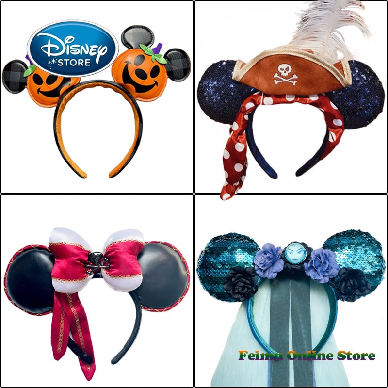 Diadema de Sauna con orejas de Minnie Mouse para niñas de Disney, Aro para  el pelo con lazo, decoración de fiesta de cumpleaños de Disneyland, juguete  de simulación, regalo encantador zhangyuxiang LED