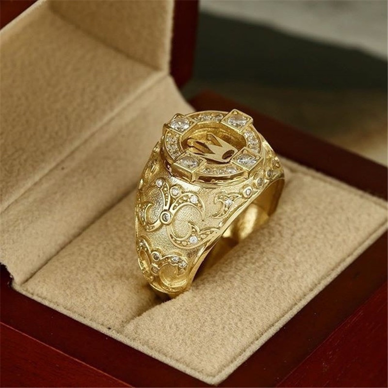 Anillo De Oro Peque o Patr n De Corona De Moda Accesorios De