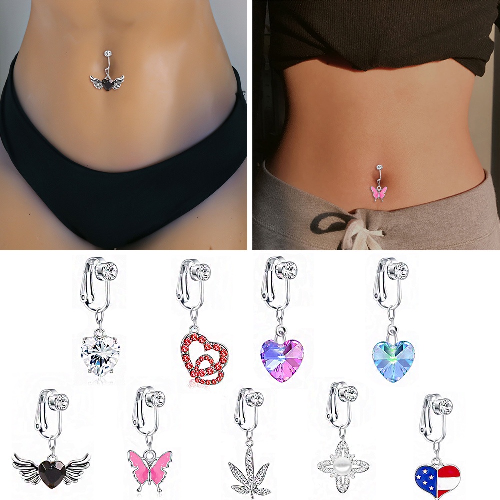 Piercing De Acero Inoxidable Sexy Para El Ombligo/Anillo De Botón Falso  Joyería Para Cuerpo/Perforado Para Cartílago/Clip Mariposa Accesorios |  Shopee México