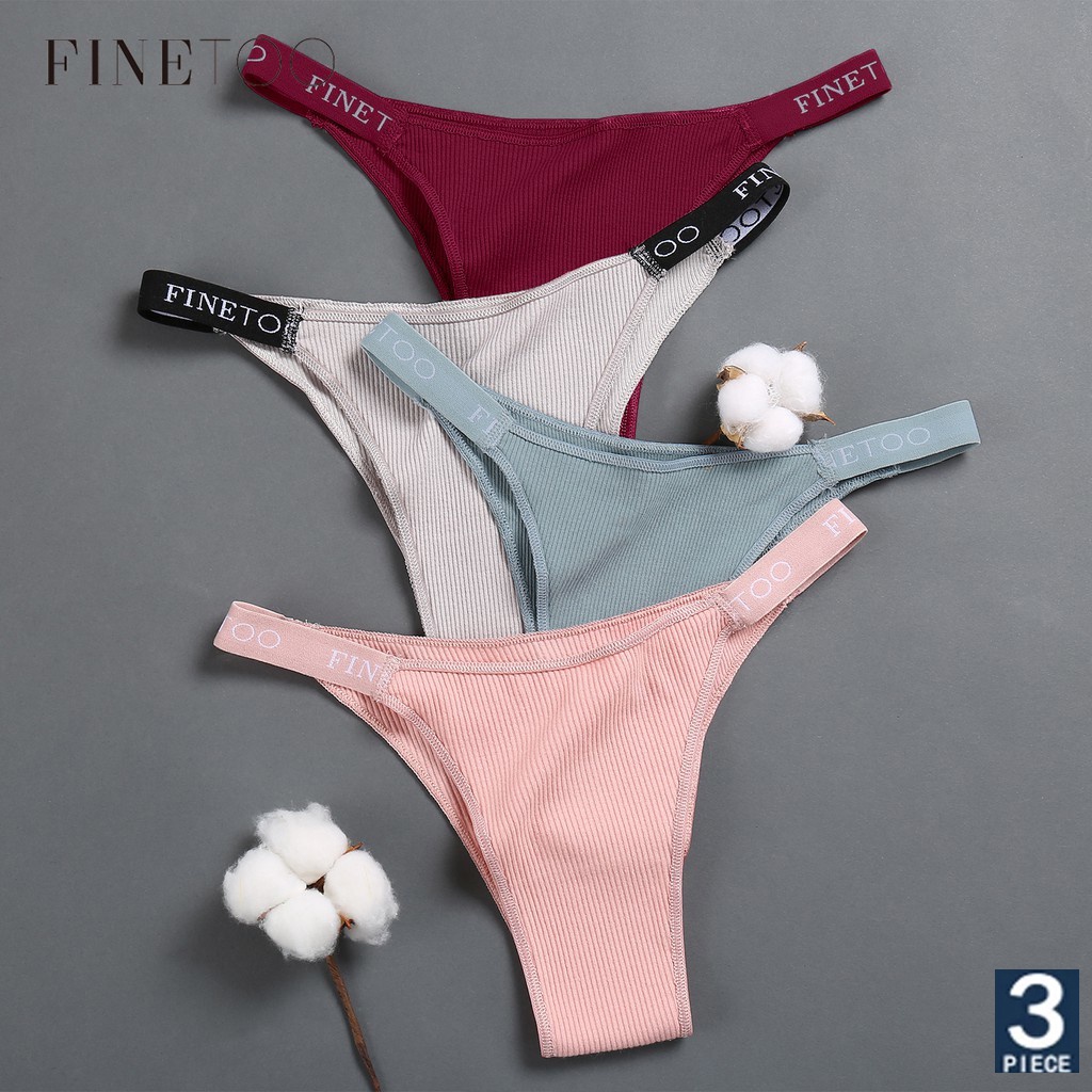 FINETOO 4 Unids/Set Sexy Bragas Mujeres Bikini Tanga Mujer Ropa Interior De  Color Sólido Lencería Íntima Calzoncillos Sin Costuras