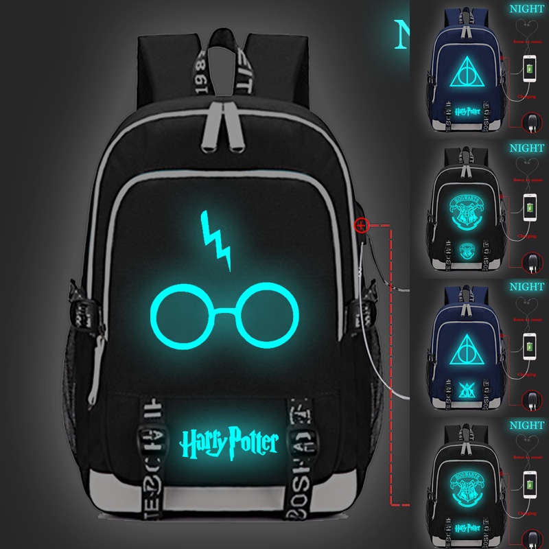 harry potter-Mochila De , Carga USB , Bolsa Escolar De Tela Oxford