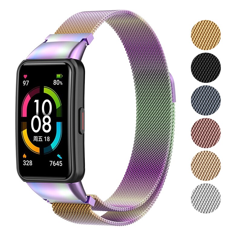 Para Huawei band 6 Honor Band Smart Watchband Loop ajustable Correa Dereemplazo Pulsera Correa De Acero Inoxidable Para Reloj Inteligente Shopee Mexico