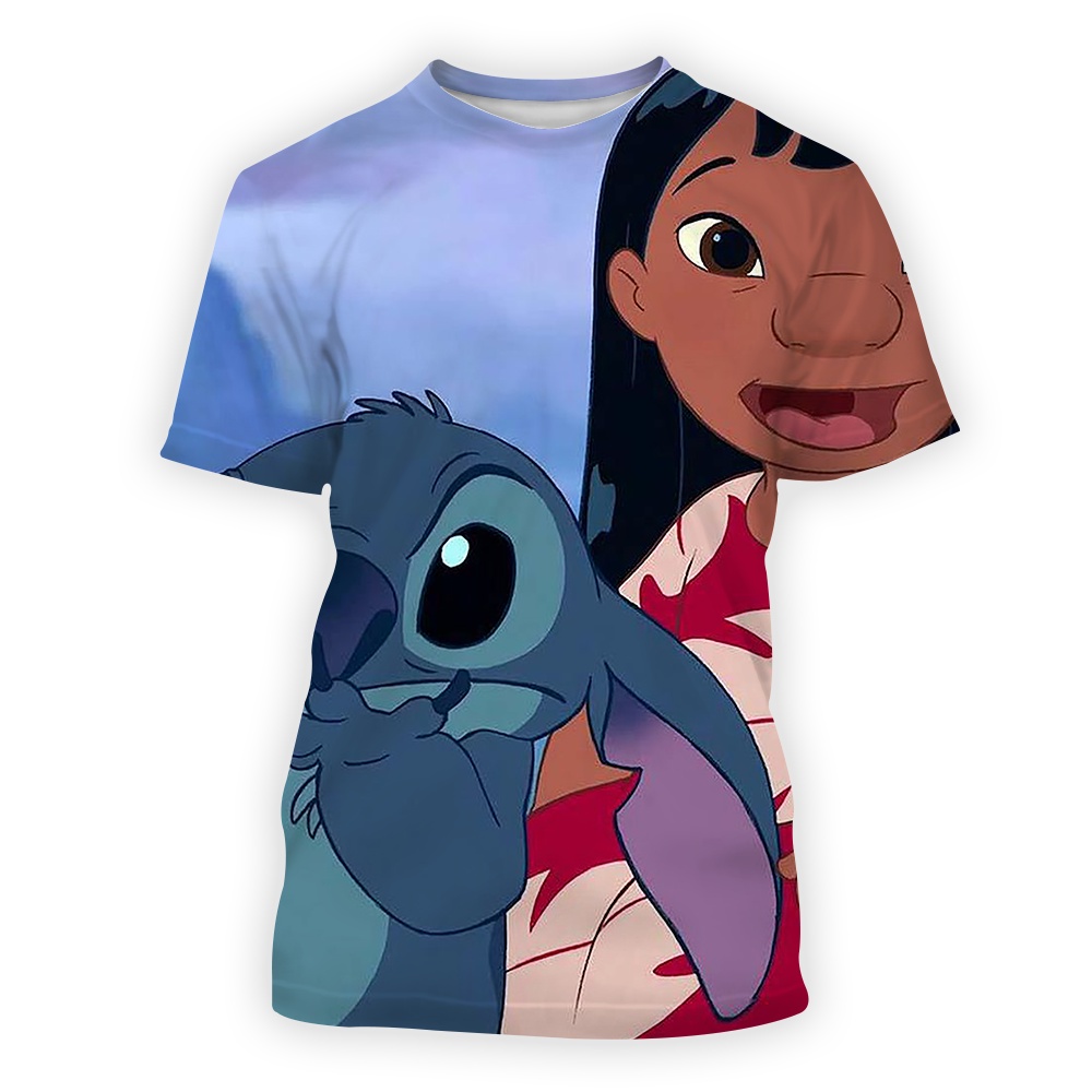 Disney Stitch Camiseta 3D Para Hombre Suelta Moda Divertida