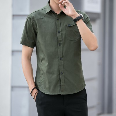 Camisa verde militar para hombre on sale