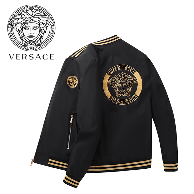 Versace Medusa Chamarra Bomber Para Hombre 2022 Nuevo Logotipo Bordado Fat Loose Talla Grande Deportes Cortavientos