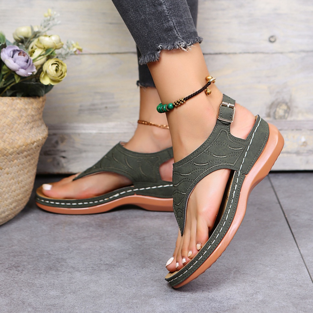 Sandalias De Plataforma Para Mujer Con Punta Abierta Zapatos De Suela  Ultragrueso Para Aumentar El Desgaste De Los Pies PU Superior Impreso Talla  35-43 Sliders