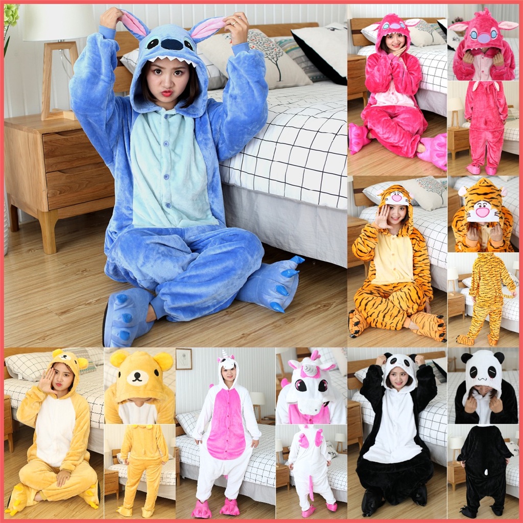 Unicornio Pijamas Stitch Panda Mujer Sleepwear Adulto Animal Onesies Hombres  Pareja Traje De Invierno Flannel Pijamas De 49,86 €