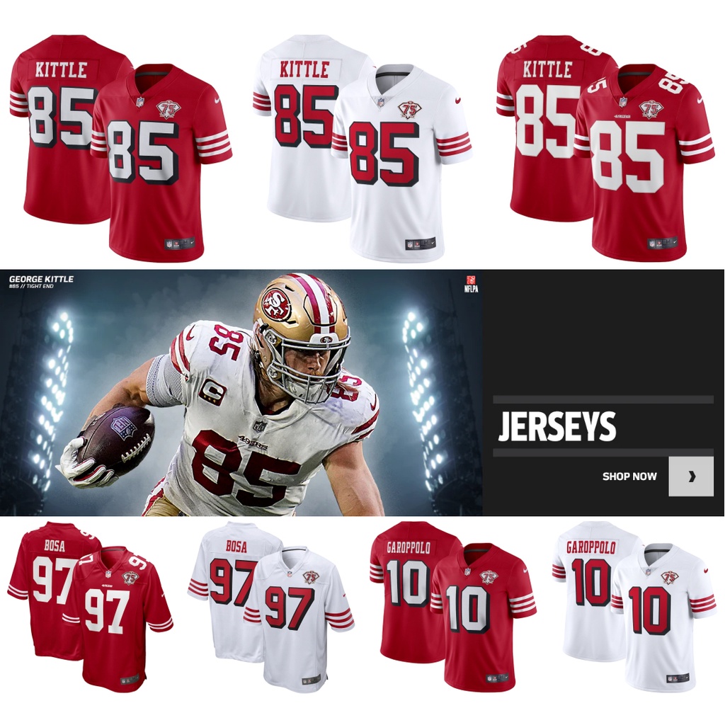 01I Jerseys de football San Francisco''49ers''85 George Kittle 97