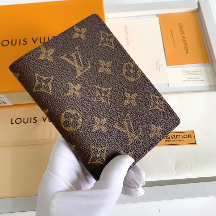 (Con caja) 100% Original Auténtica Louis Vuitton LV Cartera para hombre  Nueva Clip corto Cartera de cuero con tarjetero negro