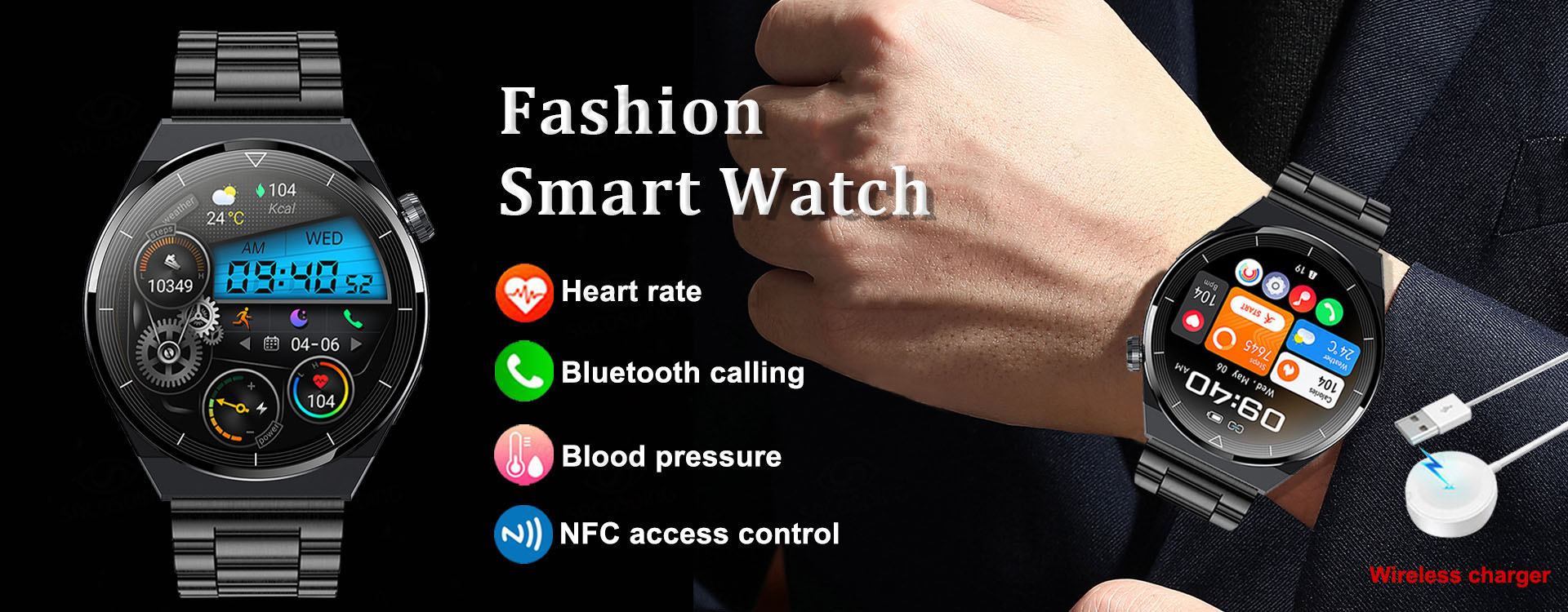 Comprar SACOSDING Watch 4 Pro Reloj inteligente deportivo para hombre  GT4PRO Pantalla AMOLED de 1,53 pulgadas HD Pantalla completa táctil  Bluetooth Llamada Reloj GPS para mujer para HUA WEI