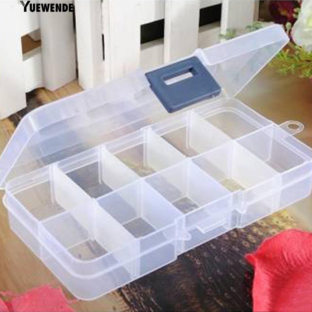 Caja De Almacenamiento De Plástico Transparente De 10 Compartimentos Para Joyas , Cuentas , Tornillo | Shopee