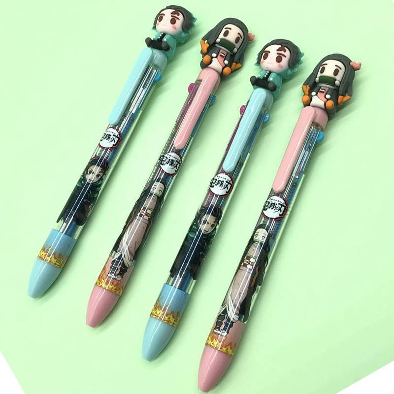Bolígrafos de plástico con modelos multicolor 6 en 1, bolígrafo multicolor  tipo empuje, papelería, h La Tienda Dorada