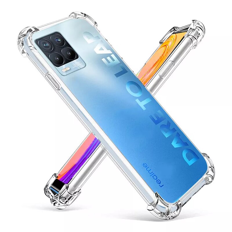 KJYF - Funda de teléfono para Realme 8 5G (6.50 pulgadas), con [2 películas  protectoras de vidrio templado], carcasa de TPU suave transparente