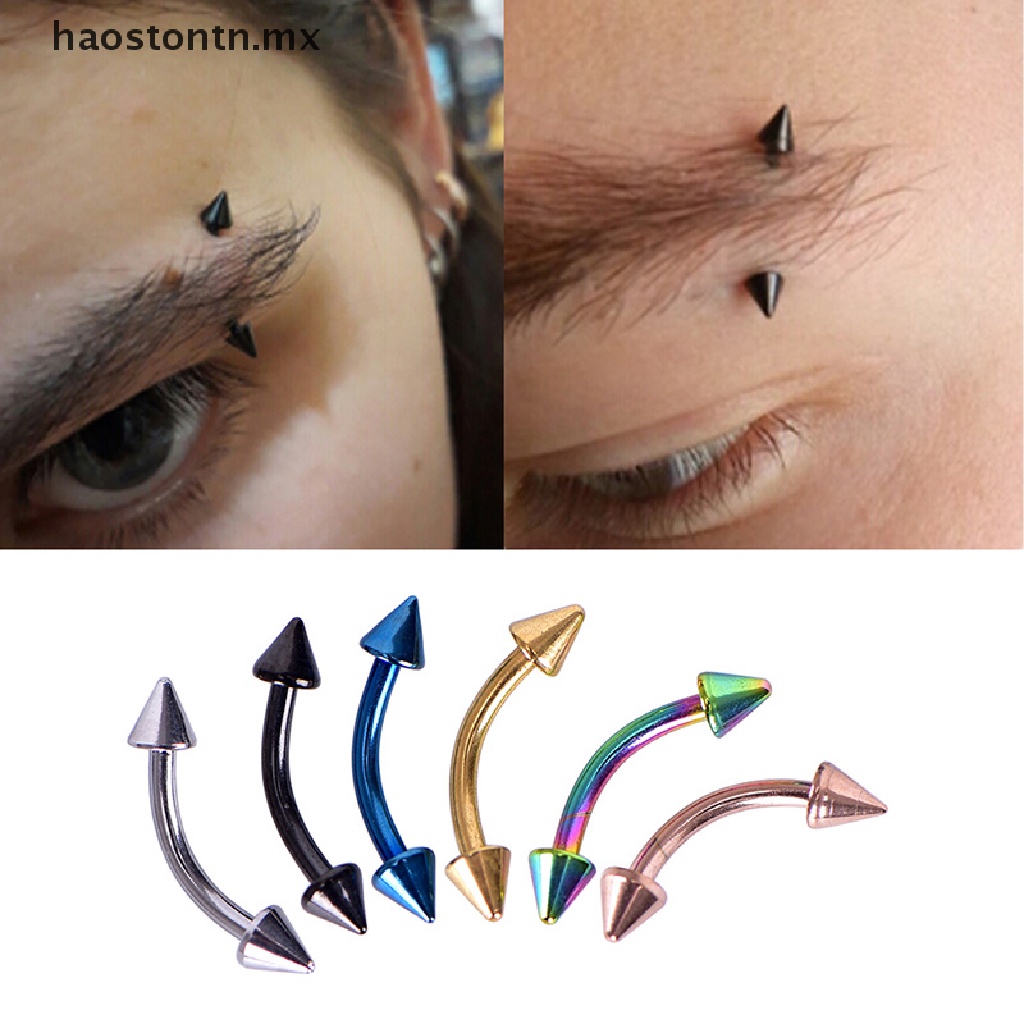 haostontn 12 Unids/Set Barra Curva Barbell Ball Spike Tragus Ceja Labio  Anillo Cuerpo Piercing MX | Shopee México