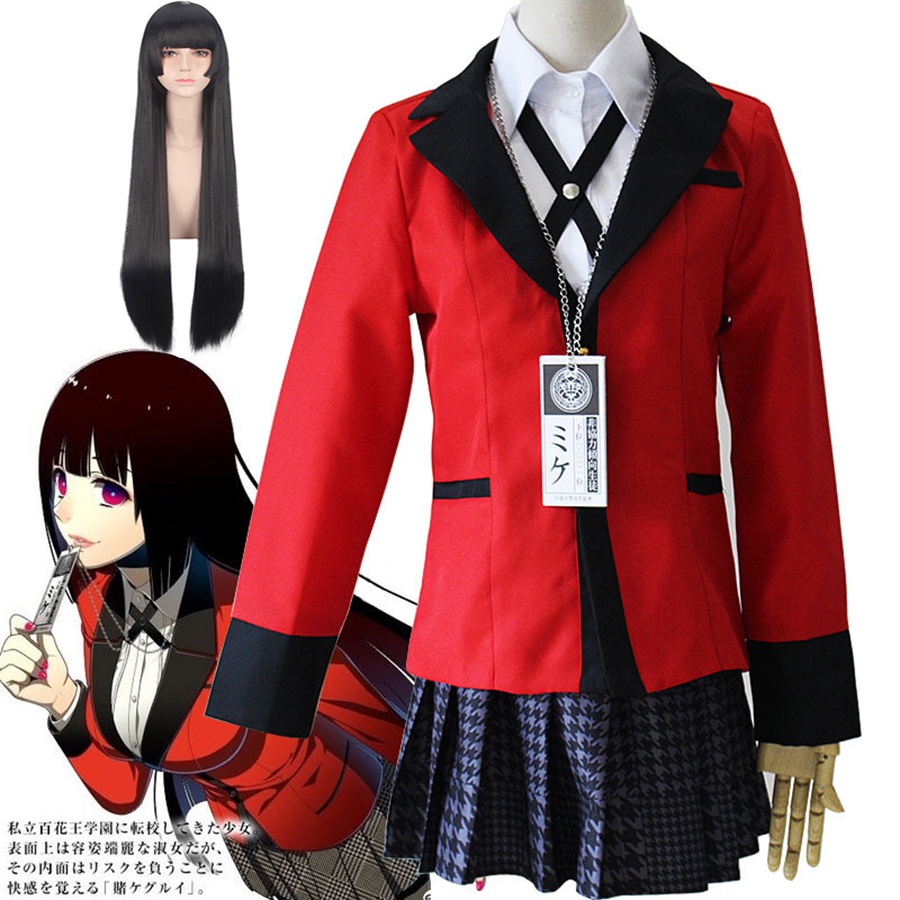 Anime Kakegurui Yumeko Jabami Disfraz De Cosplay Japonés De Secundaria  Uniforme Abrigo Y Pelucas Fiesta De Halloween Ropa Mujer | Shopee México