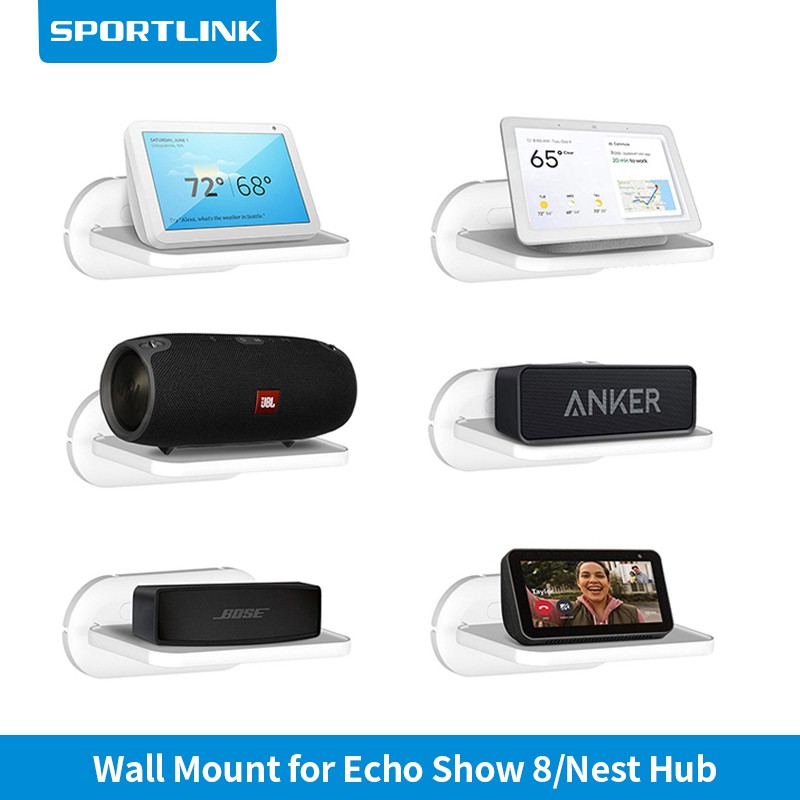 LINGYOU-soporte de pared para Google Nest Hub/Alexa Echo Show 8 5 /Anker,  accesorios de Soundcore, estante con gestión de cables