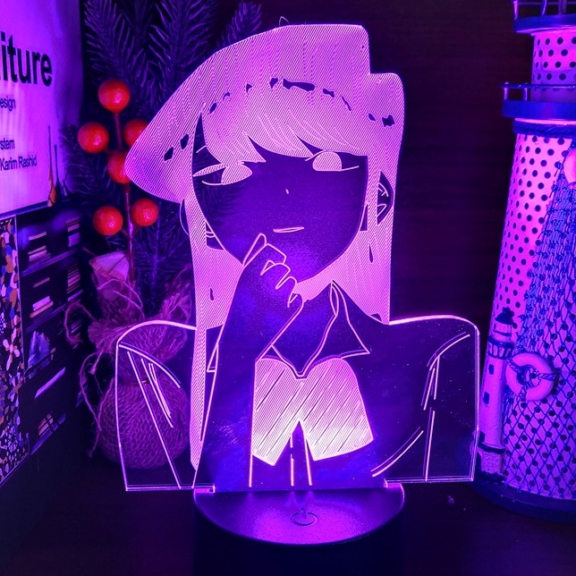  Lámpara de dibujos animados Lilo y Stitch, personaje de anime,  ilusión óptica 3D, lámpara de mesa LED para dormitorio, lámpara de mesa  para dormir con control remoto, 7 colores, luz nocturna