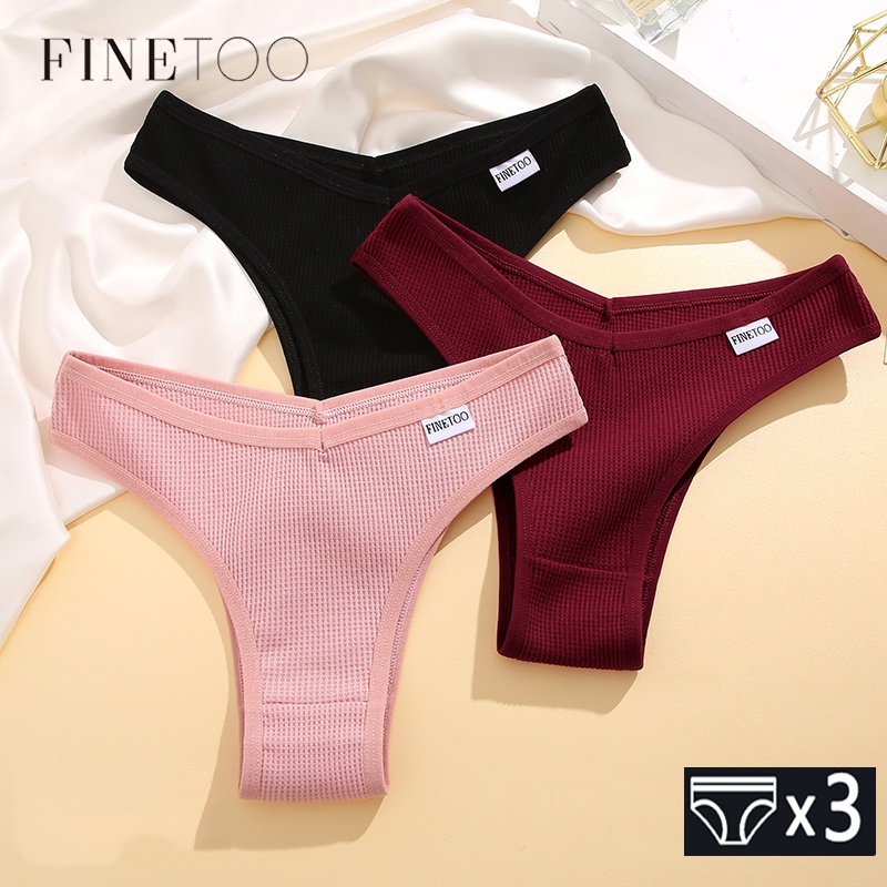 FINETOO 4 Unids/Set Sexy Bragas Mujeres Bikini Tanga Mujer Ropa Interior De  Color Sólido Lencería Íntima Calzoncillos Sin Costuras