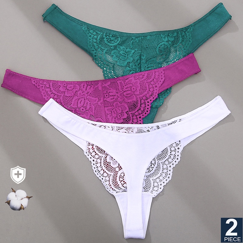 FINETOO 2 Unids/set Panty Cintura Alta Mujeres Floral Encaje Calzoncillos  S-XL Ropa Interior Femenina Íntimos