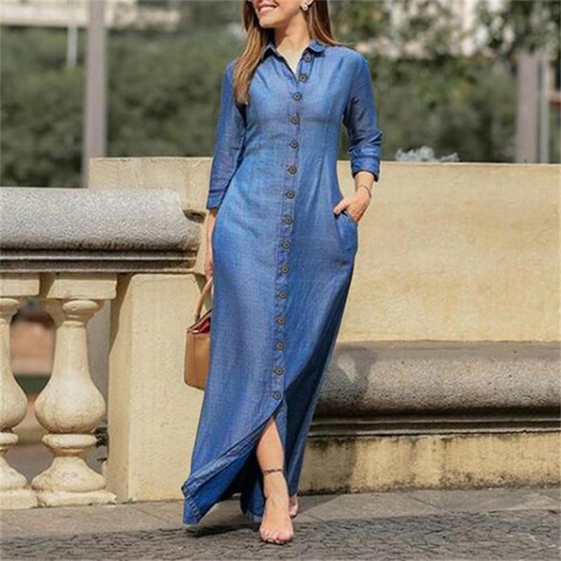 Modelos de best sale vestidos de mezclilla