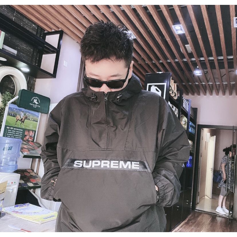 Supreme heavy 2024 nylon anorak black