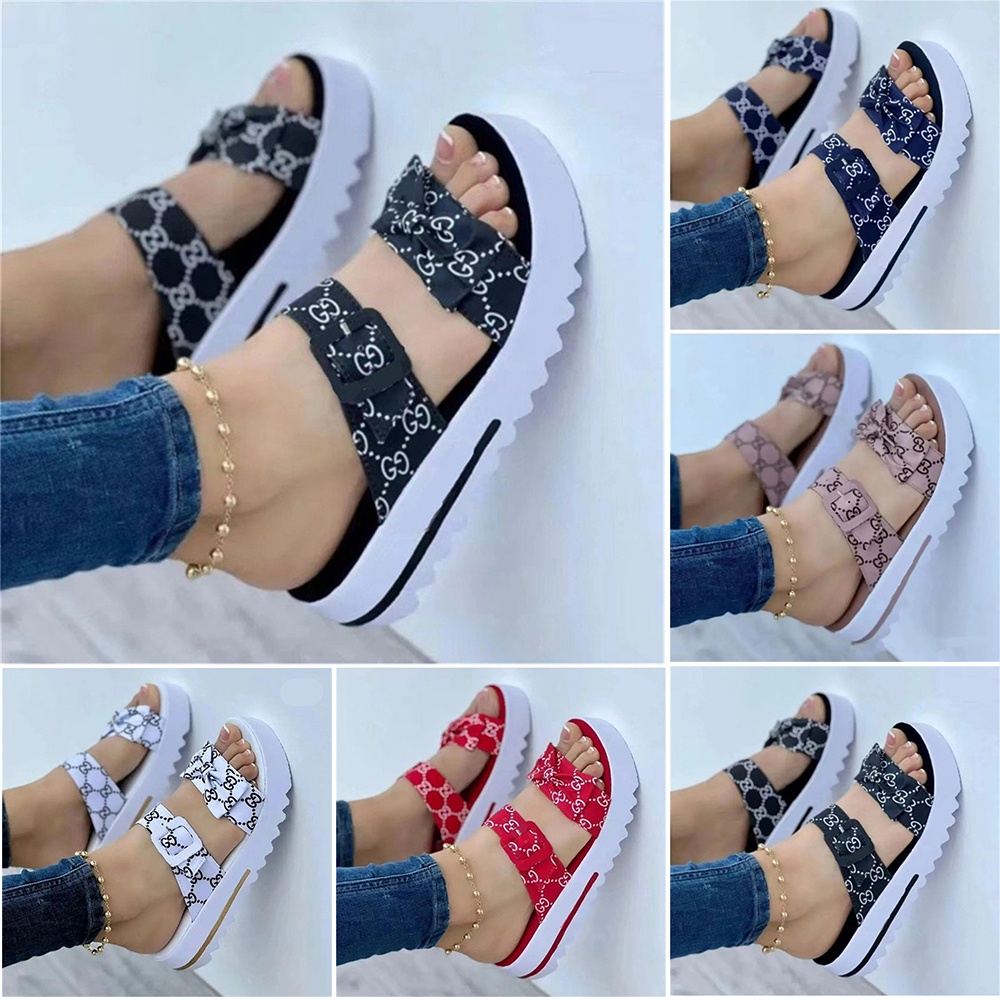 Sandalias De Plataforma Para Mujer Con Puntas Abiertas Zapatos De Suela  Ultragrueso Talla 35-43 Deslizantes De Aumento Desgaste De Pies PU Superior  | Shopee México