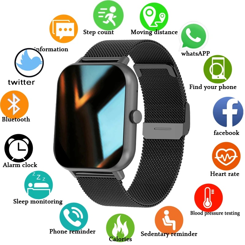 Reloj inteligente hombres pantalla táctil completa deporte fitness reloj  Ip67 impermeable Bluetooth para Android ios Smartwatch hombre + caja