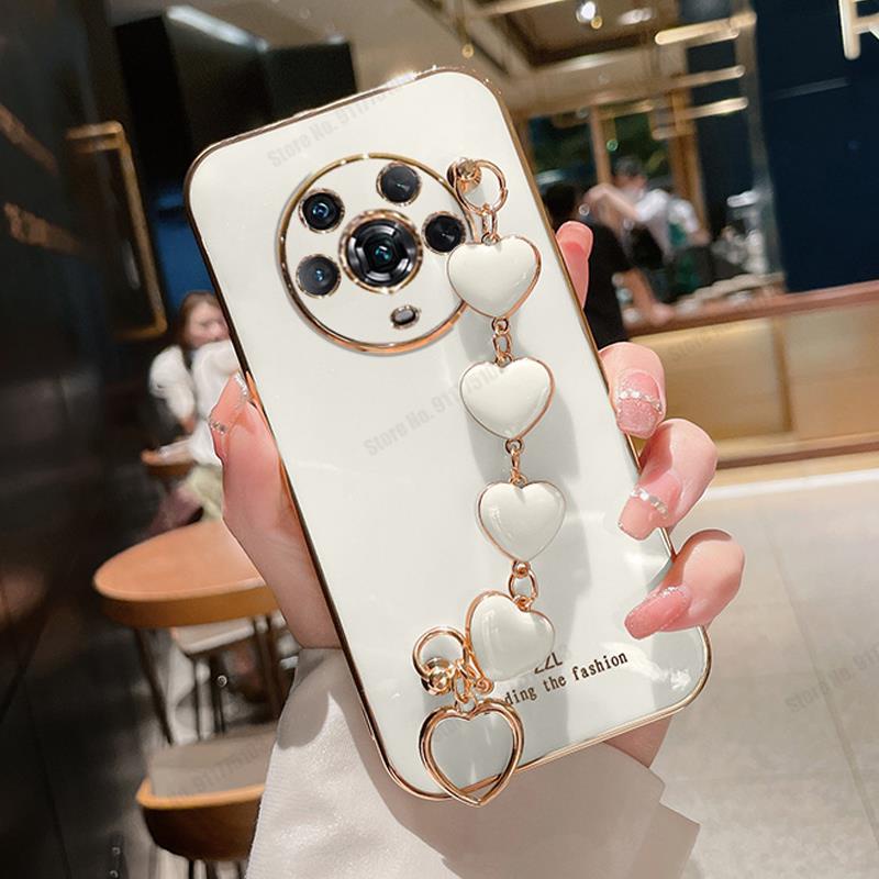 3D Love Heart Bracelet Chain Case for Honor Magic 5 Lite 5 Pro Funda Completa De Silicona Suave Para 4 3Pro, honor magic lite funda - Vimarsana News