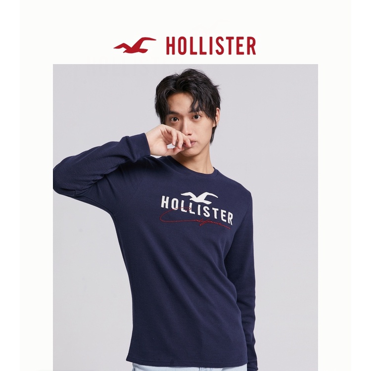 Hollister comfort Camiseta De Manga Larga Con Estampado De Cuello