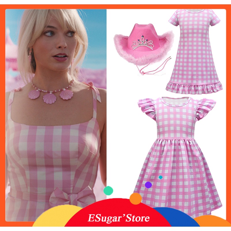 Margot-Disfraz de Barbie para mujer, chaleco Rosa estrellado Sexy, Top,  pantalones, traje de bufanda para mujer, ropa de fiesta de Carnaval de