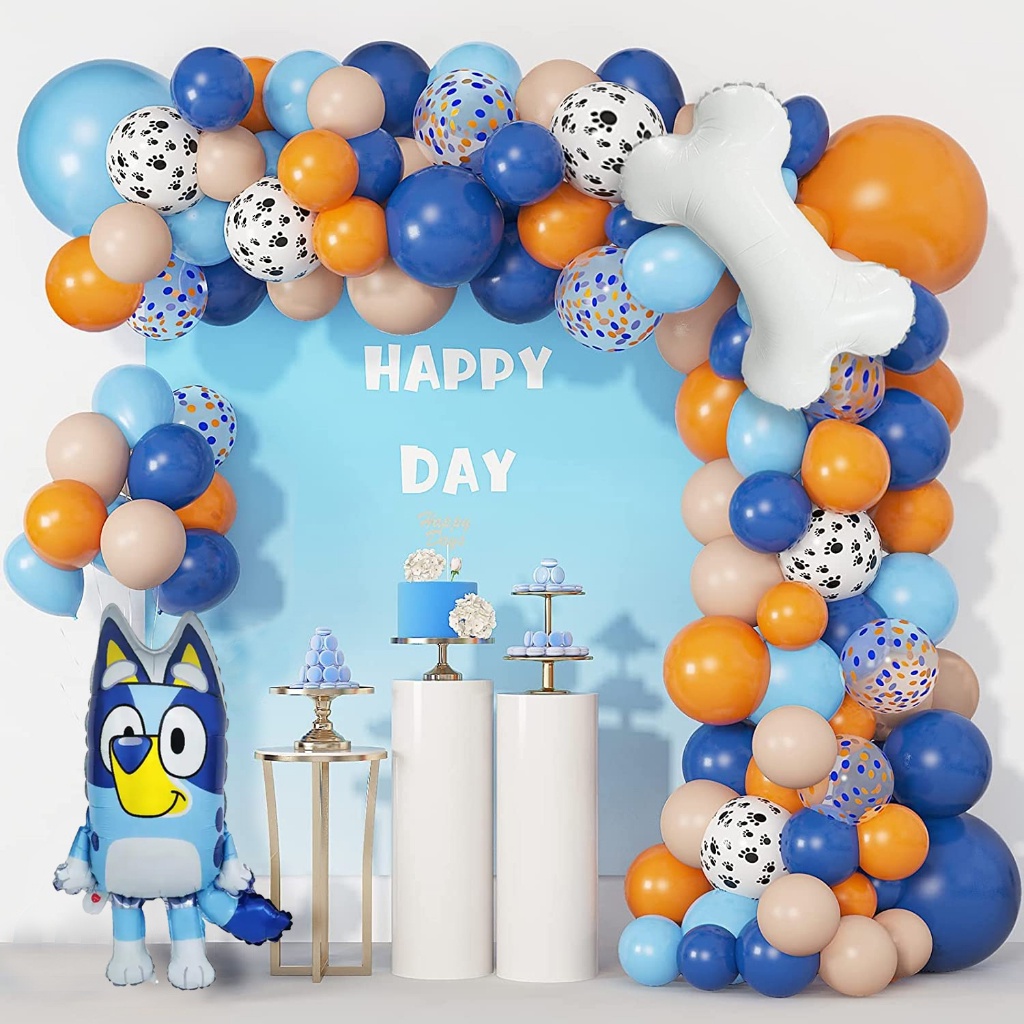Unique Suministros de fiesta de cumpleaños Bluey | Suministros de fiesta  Bluey | Decoraciones de cumpleaños Bluey | Decoraciones de fiesta Bluey |  Con