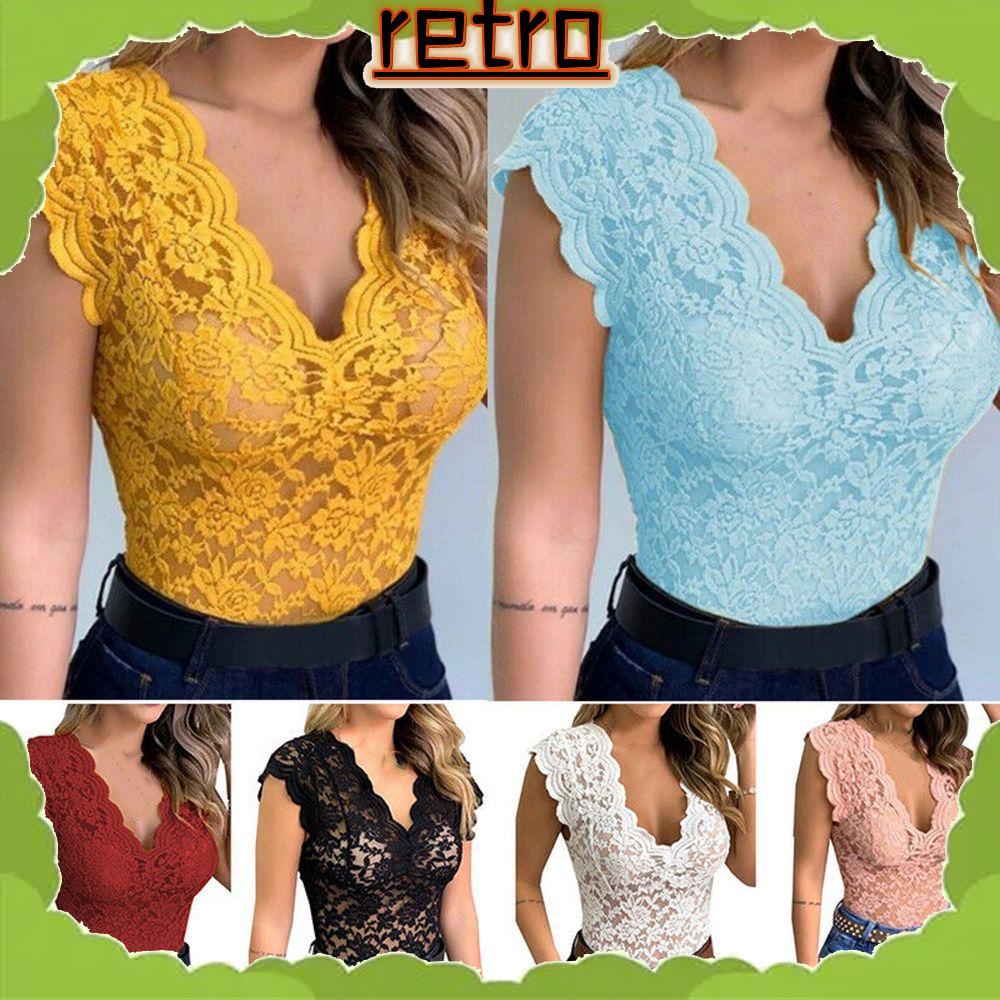 Blusas en blonda para fiesta on sale